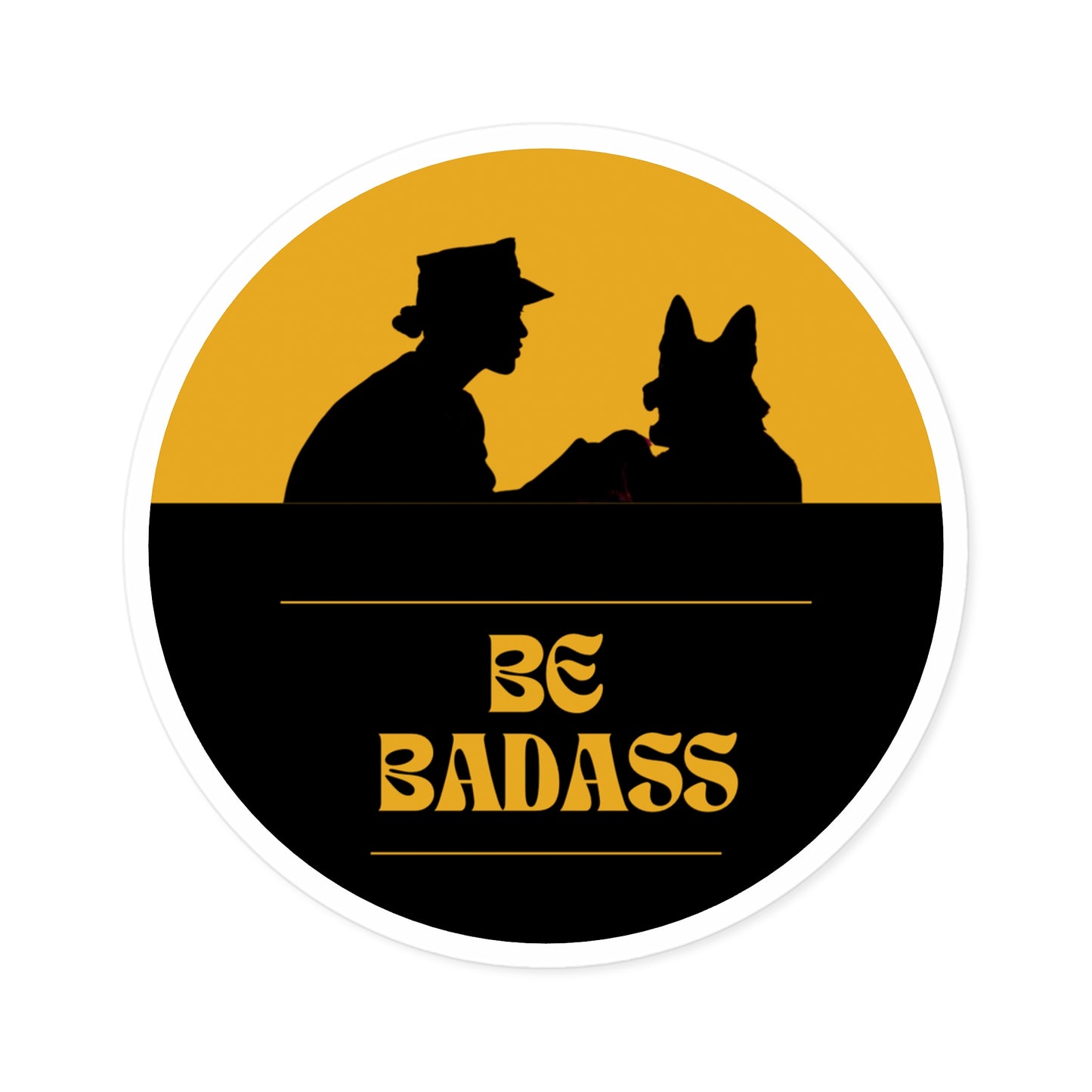 Be Badass Female K9 - Round Stickers, Indoor\Outdoor