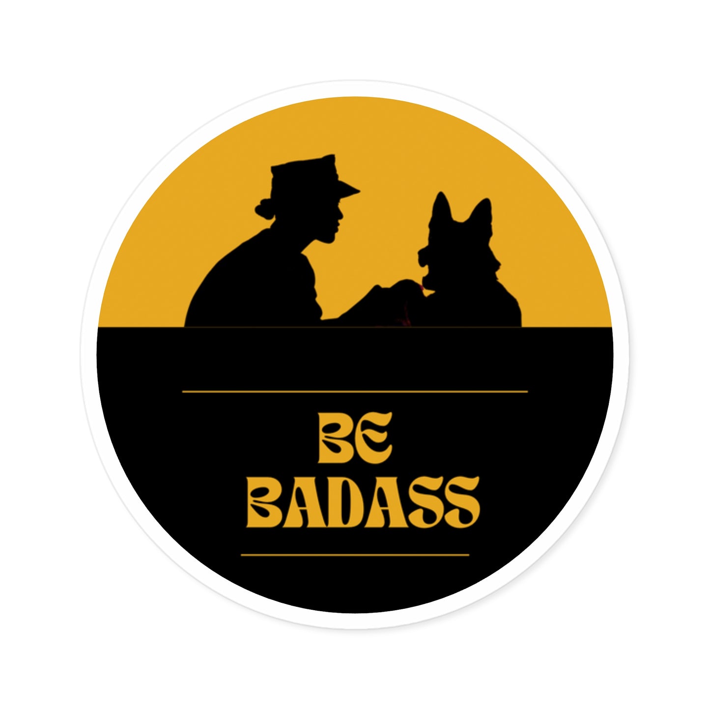 Be Badass Female K9 - Round Stickers, Indoor\Outdoor